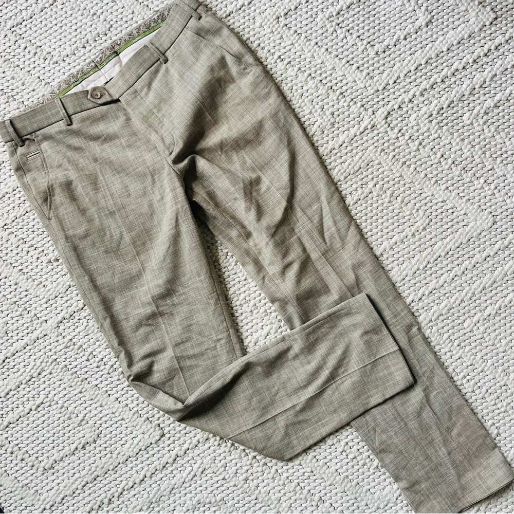 MEYER HOSEN Khaki Beige Tan Linen & Wool Pants Mens 38 x 34 EUC